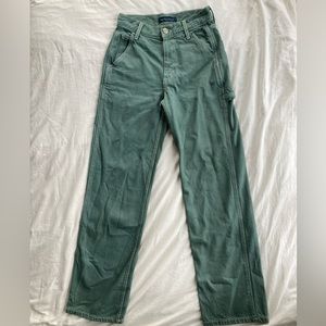 Aeropostale 90s strait leg pants. Green with white stitching. Never worn